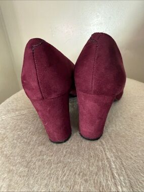Marc Fisher Burgundy Suede Block Heel Pumps